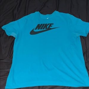 Blue and black nike tee